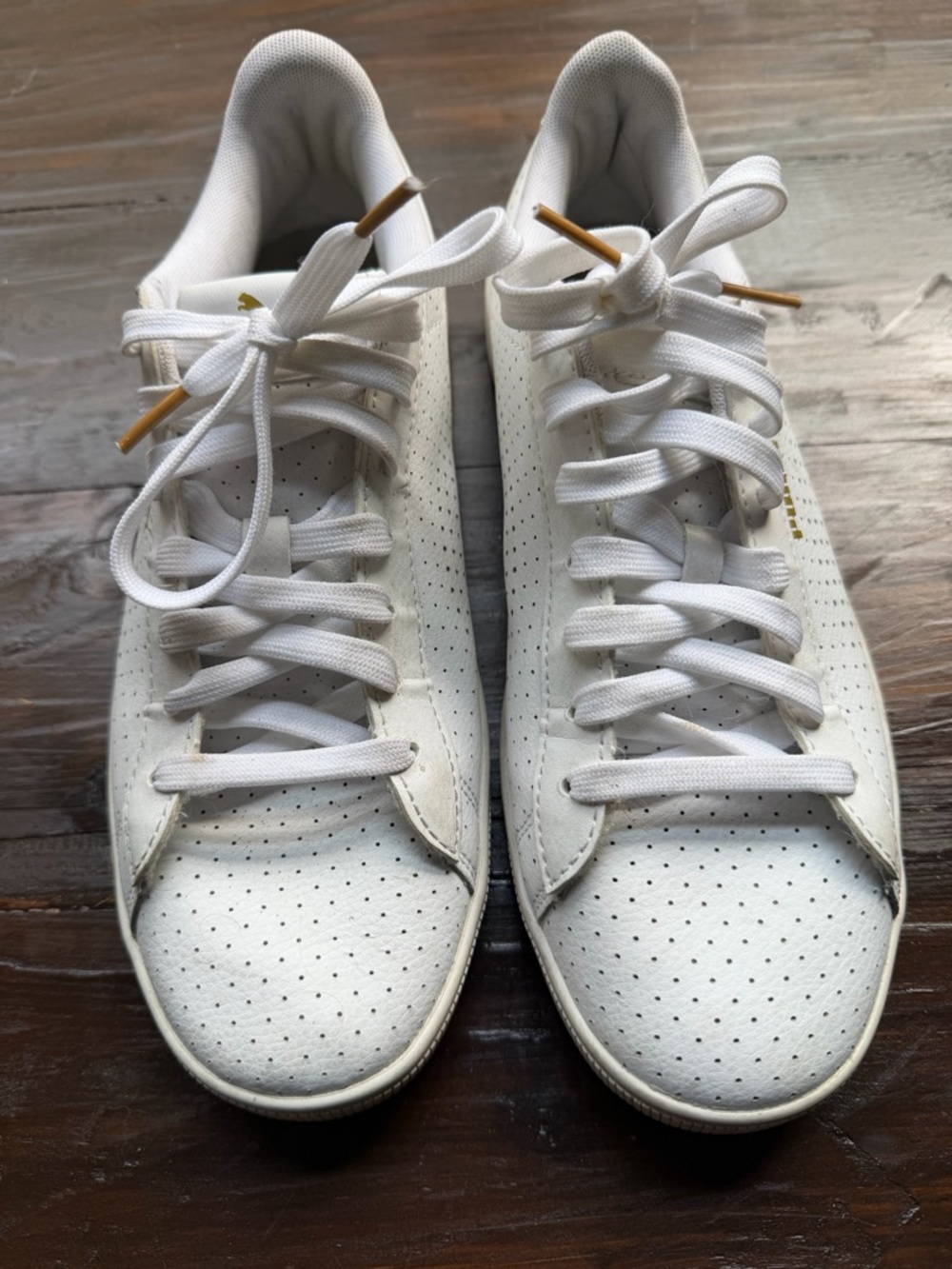 White Puma Perforated Women Sneakers - Classic Low-Top